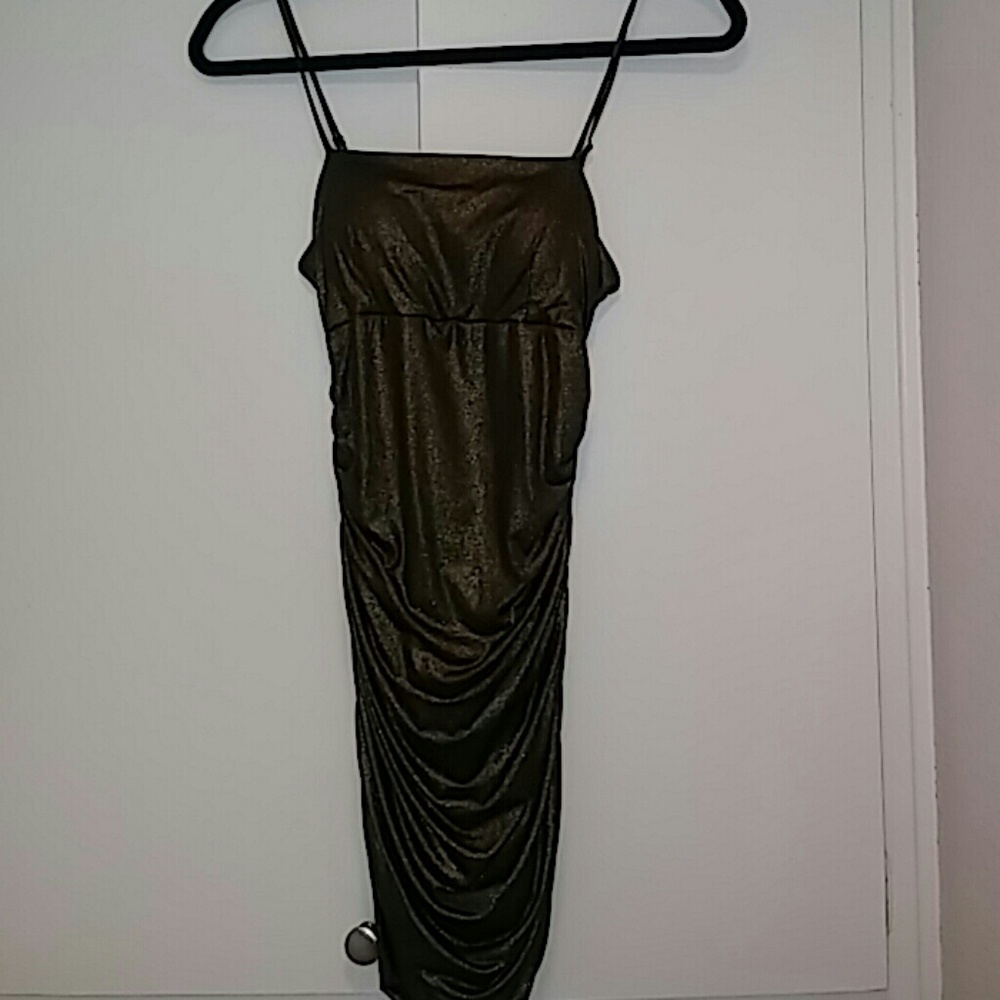 Gold & black tight going out dress